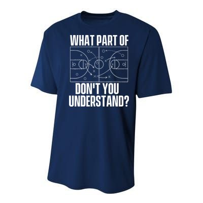 What Part Don't You Understand - Basketball Coach Youth Performance Sprint T-Shirt