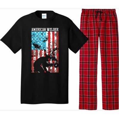 Welding Patriotic Distressed USA American Flag Welder Pajama Set