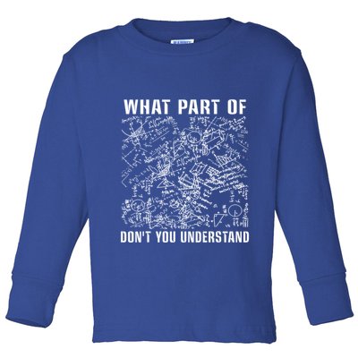 What Part Don't You Understand Funny Engineer Mathematician Meaningful Gift Toddler Long Sleeve Shirt