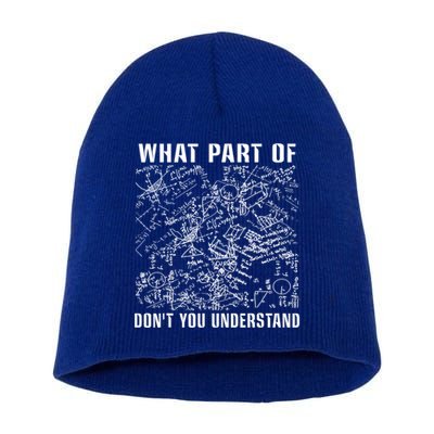 What Part Don't You Understand Funny Engineer Mathematician Meaningful Gift Short Acrylic Beanie