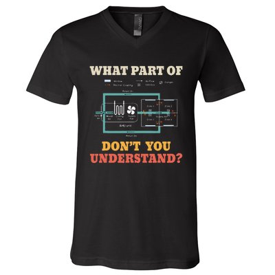 What Part Dont You Understand Funny HVAC Installer V-Neck T-Shirt