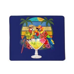 Wo Parrots Drinking Margarita On Summer Vacation Mousepad