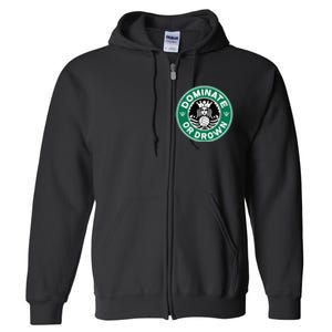 Water Polo Dominate Or Drown Cute Funny Parody Water Sport Full Zip Hoodie