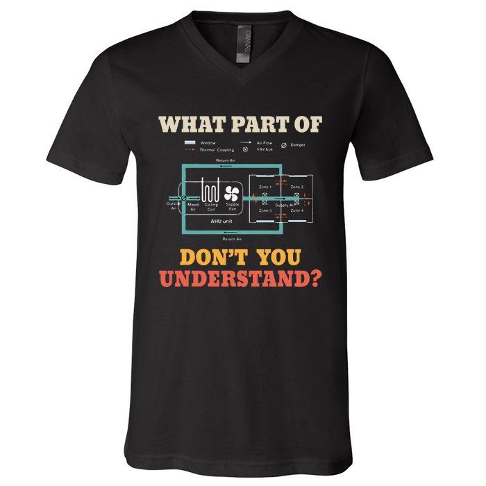 What Part Dont You Understand Funny Hvac Installer V-Neck T-Shirt