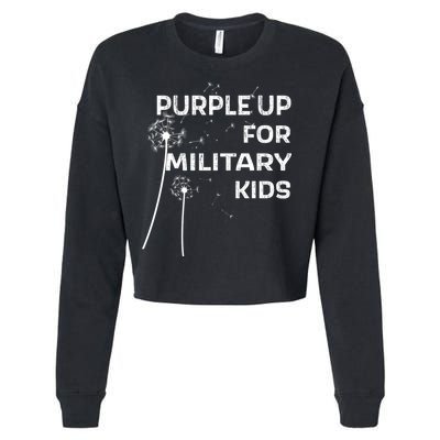 Wear Purple Dandelion Wishes Cropped Pullover Crew