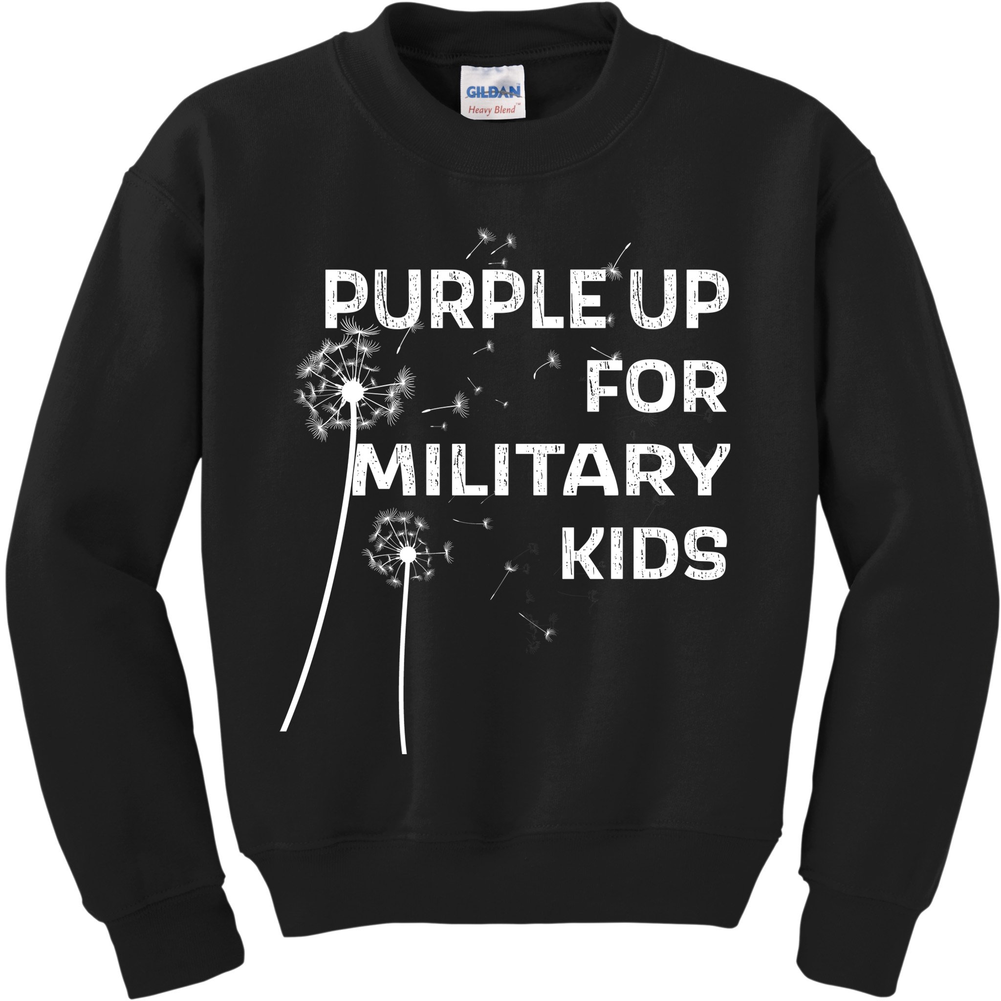 Wear Purple Dandelion Wishes Kids Sweatshirt