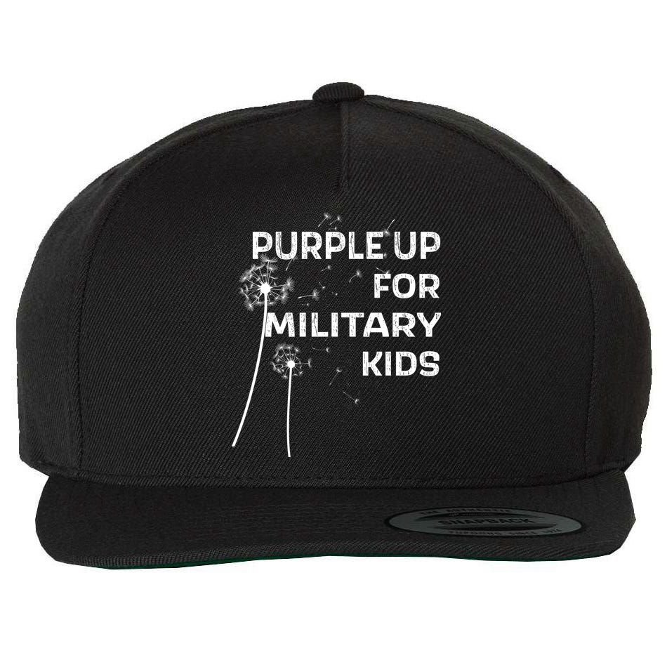 Wear Purple Dandelion Wishes Wool Snapback Cap
