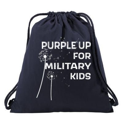 Wear Purple Dandelion Wishes Drawstring Bag