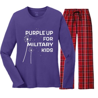 Wear Purple Dandelion Wishes Women's Long Sleeve Flannel Pajama Set 