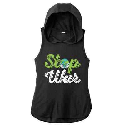 World Peace Day Motif Ladies PosiCharge Tri-Blend Wicking Draft Hoodie Tank