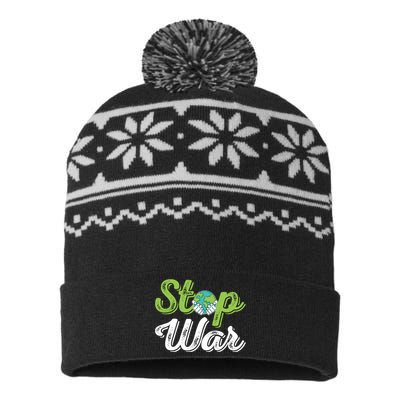 World Peace Day Motif USA-Made Snowflake Beanie