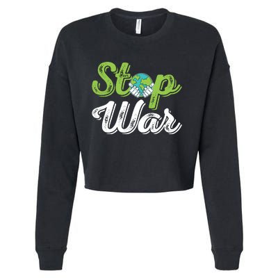 World Peace Day Motif Cropped Pullover Crew