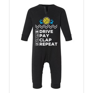 Water Polo Dad Drive Pay Clap Repeat Gift Infant Fleece One Piece