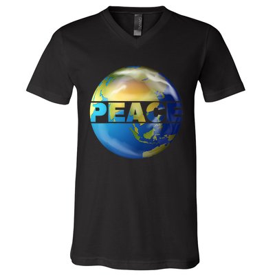 World Peace Earth Day Conscious Humanity Love & Kindness V-Neck T-Shirt