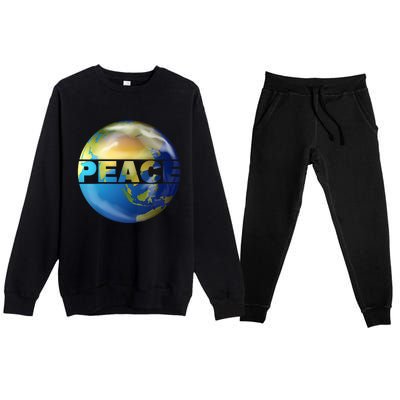 World Peace Earth Day Conscious Humanity Love & Kindness Premium Crewneck Sweatsuit Set