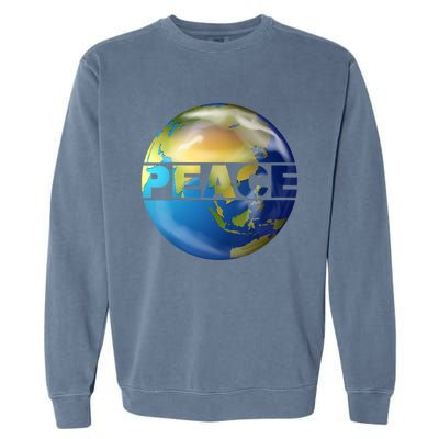 World Peace Earth Day Conscious Humanity Love & Kindness Garment-Dyed Sweatshirt