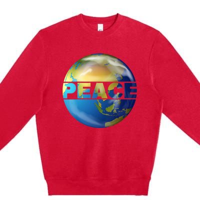 World Peace Earth Day Conscious Humanity Love & Kindness Premium Crewneck Sweatshirt