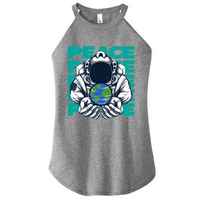 World Peace Earth Planet Astronaut Design Gift Women’s Perfect Tri Rocker Tank