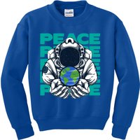 World Peace Earth Planet Astronaut Design Gift Kids Sweatshirt