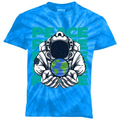 World Peace Earth Planet Astronaut Design Gift Kids Tie-Dye T-Shirt