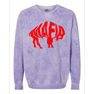 WNY Pride Faded Red Buffalo Colorblast Crewneck Sweatshirt