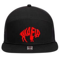 WNY Pride Faded Red Buffalo 7 Panel Mesh Trucker Snapback Hat