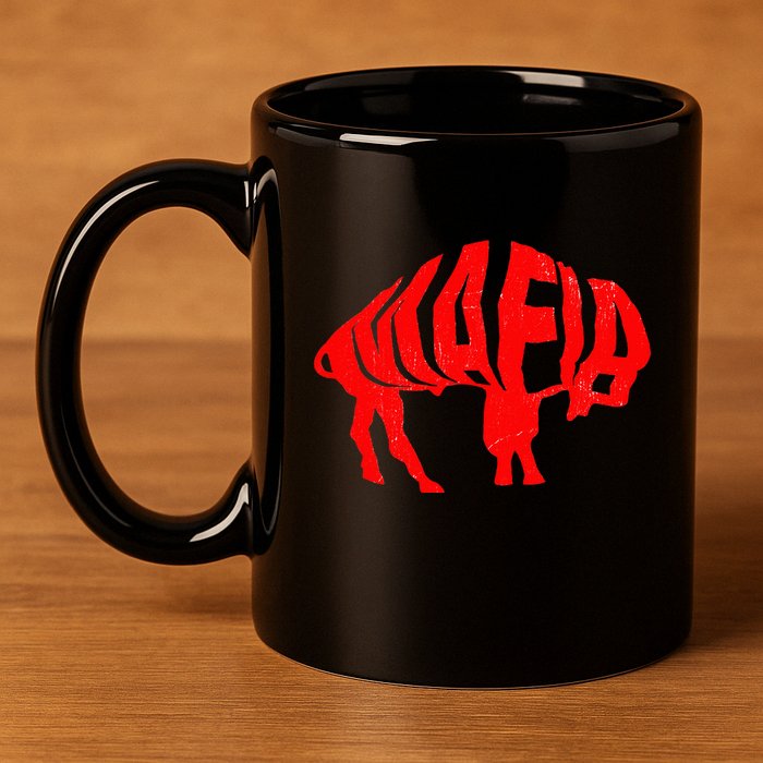 WNY Pride Faded Red Buffalo 11oz C Handle Ceramic Mug