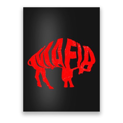 WNY Pride Faded Red Buffalo Poster