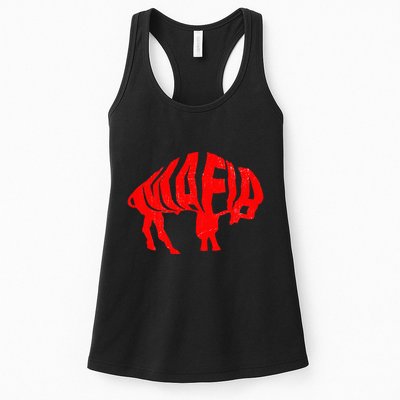 WNY Pride Faded Red Buffalo Womens Tank Top