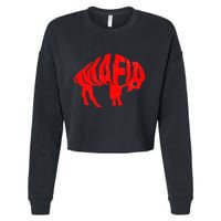 WNY Pride Faded Red Buffalo Cropped Pullover Crew