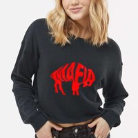 WNY Pride Faded Red Buffalo Cropped Pullover Crew