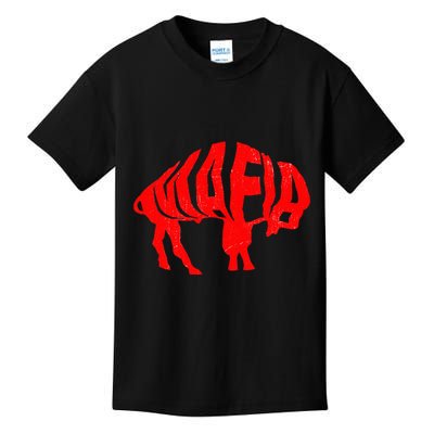 WNY Pride Faded Red Buffalo Kids T-Shirt