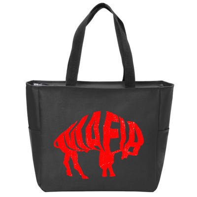 WNY Pride Faded Red Buffalo Zip Tote Bag