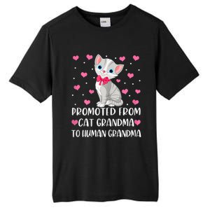 Womens Promoted From Cat Grandma To Human Grandma Funny Cat Tall Fusion ChromaSoft Performance T-Shirt