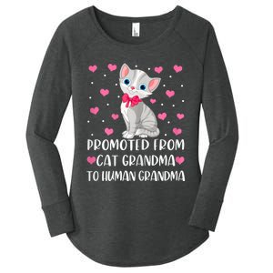 Womens Promoted From Cat Grandma To Human Grandma Funny Cat Women's Perfect Tri Tunic Long Sleeve Shirt