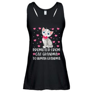 Womens Promoted From Cat Grandma To Human Grandma Funny Cat Ladies Essential Flowy Tank