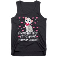 Womens Promoted From Cat Grandma To Human Grandma Funny Cat Tank Top