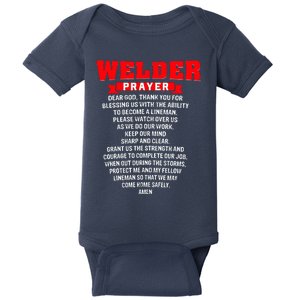 Welder Prayer Funny Christian Welding Grandpa Dad Husband Baby Bodysuit