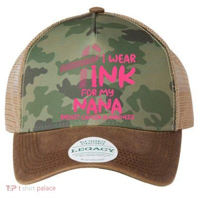 Wear Pink For My Nana Breast Cancer Awareness Grandma Legacy Tie Dye Trucker Hat