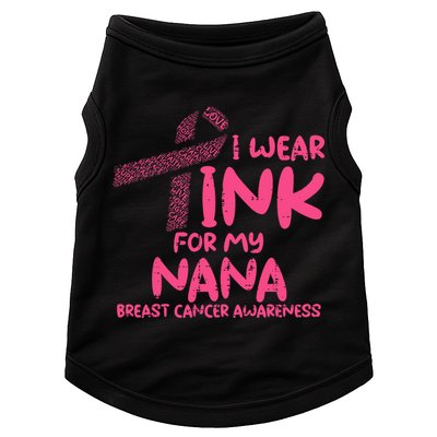 Wear Pink For My Nana Breast Cancer Awareness Grandma Doggie Tank