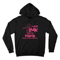 Wear Pink For My Nana Breast Cancer Awareness Grandma Hoodie