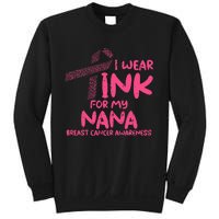 Wear Pink For My Nana Breast Cancer Awareness Grandma Sweatshirt