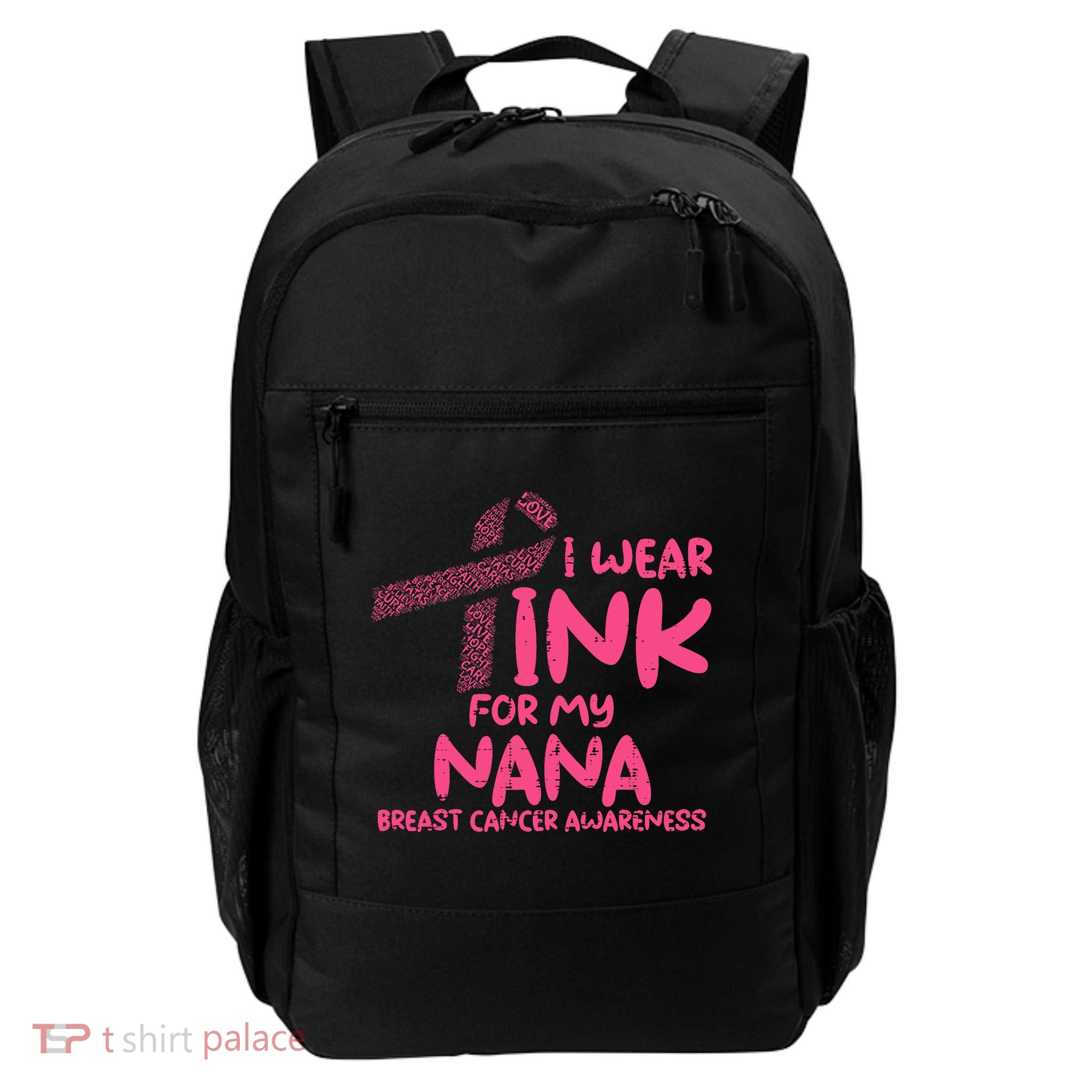 Wear Pink For My Nana Breast Cancer Awareness Grandma Backpack