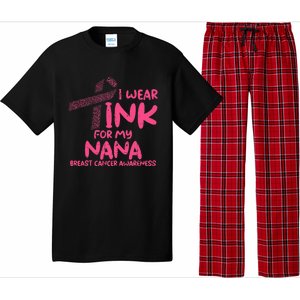 Wear Pink For My Nana Breast Cancer Awareness Grandma Pajama Set