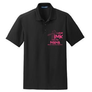 Wear Pink For My Nana Breast Cancer Awareness Grandma Dry Zone Grid Polo