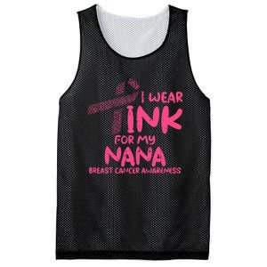 Wear Pink For My Nana Breast Cancer Awareness Grandma Mesh Reversible Basketball Jersey Tank