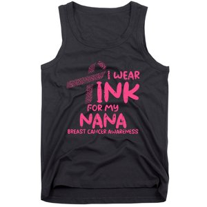 Wear Pink For My Nana Breast Cancer Awareness Grandma Tank Top