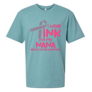 Wear Pink For My Nana Breast Cancer Awareness Grandma Sueded Cloud Jersey T-Shirt