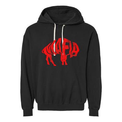 Wny Pride Faded Red Buffalo Garment-Dyed Fleece Hoodie