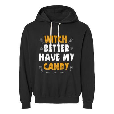 Witch Please Funny Halloween Party Costume Gift Garment-Dyed Fleece Hoodie